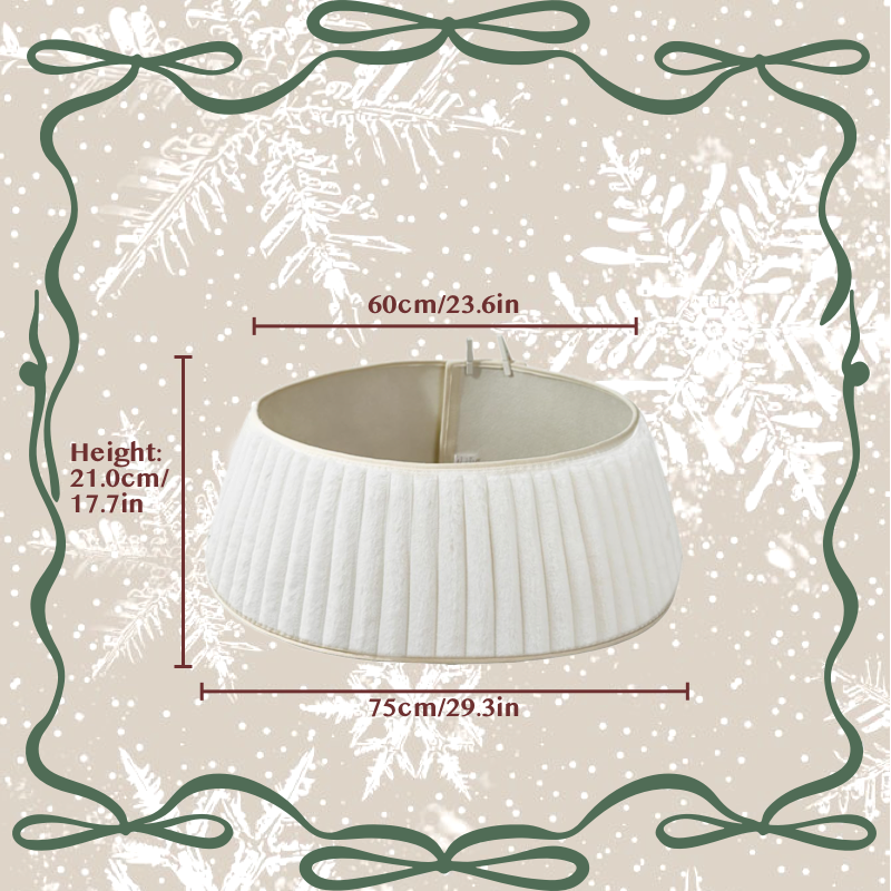 Stripe Plush Faux Fur Christmas Tree Collar Skirt
