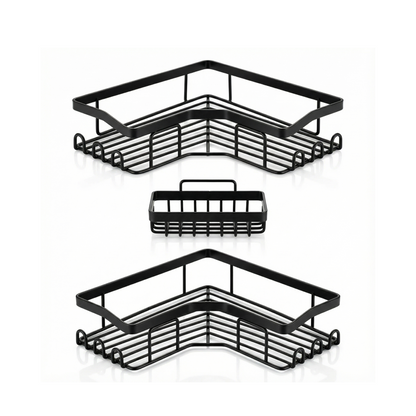 Set of 3 Corner Shower Caddy Adhesive Shower Organizer