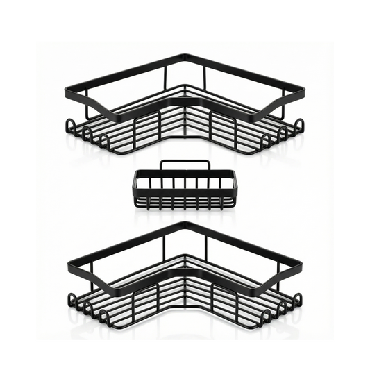 Set of 3 Corner Shower Caddy Adhesive Shower Organizer