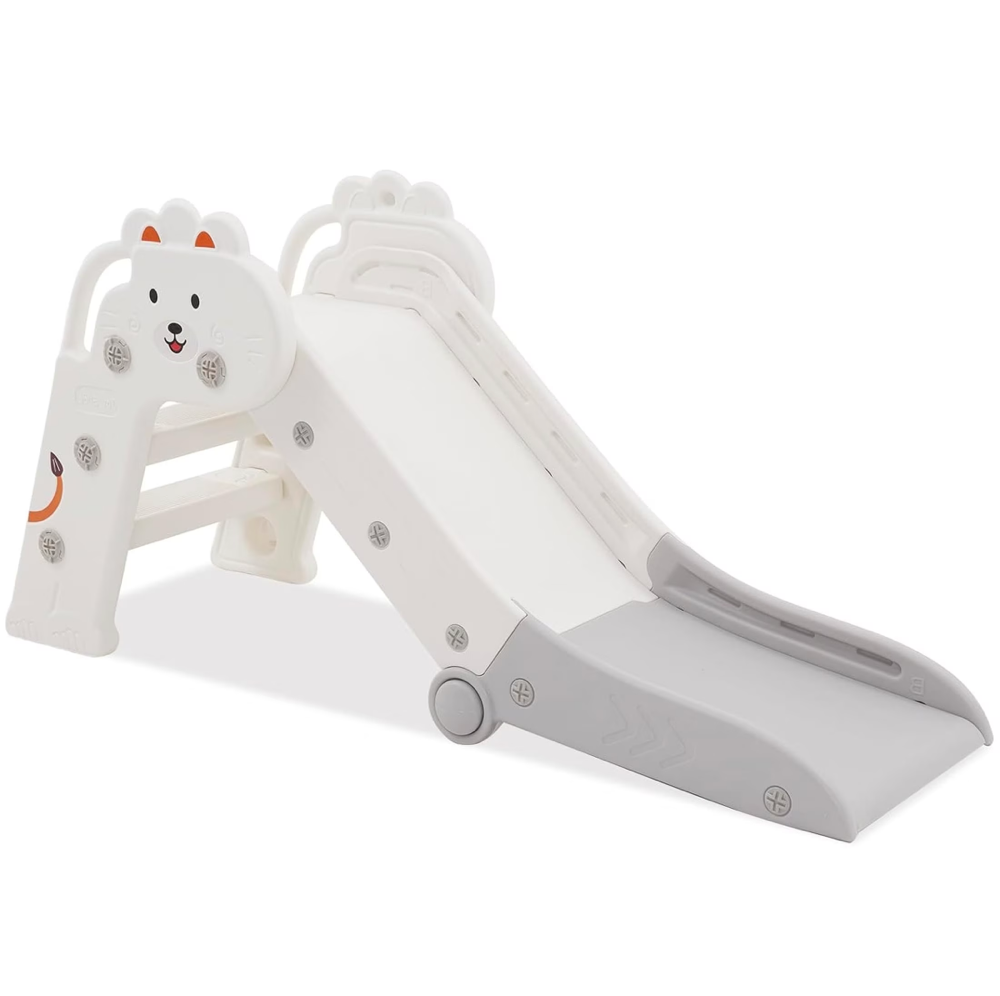 Foldable Indoor Slide for Toddler Grey and White