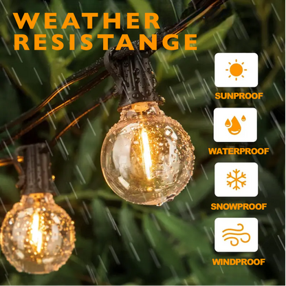 120ft Outdoor String Lights G40 LED 60+2 Bulbs