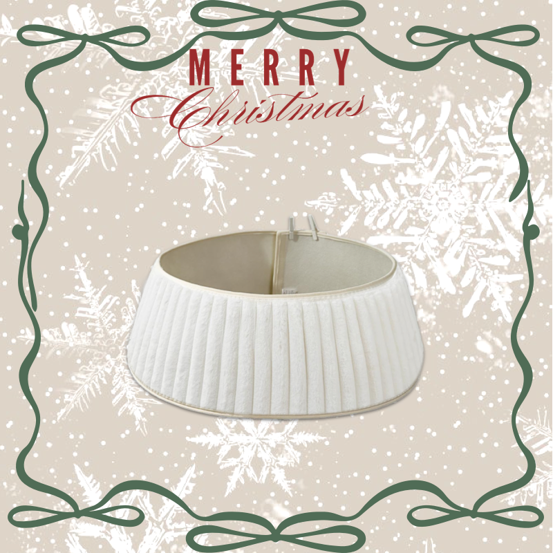Stripe Plush Faux Fur Christmas Tree Collar Skirt