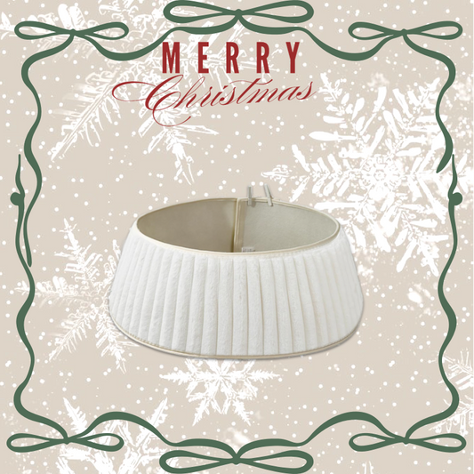 Stripe Plush Faux Fur Christmas Tree Collar Skirt