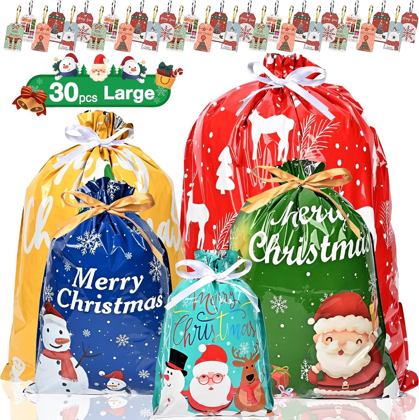Christmas Wrapping Bags 30Pcs