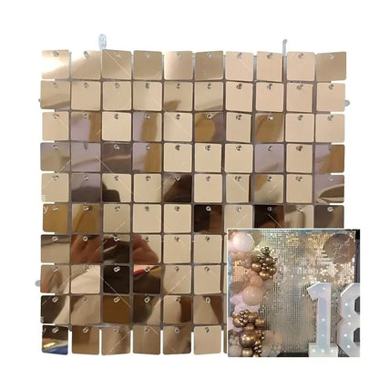 Sequin Backdrop Set for Party Photography- Champagne