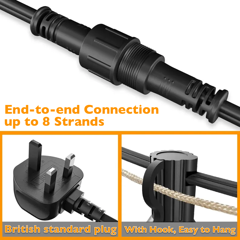 120ft Outdoor String Lights G40 LED 60+2 Bulbs