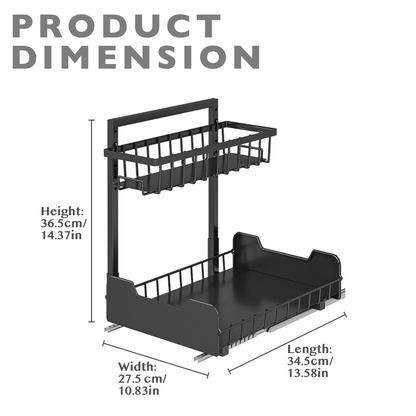 2-Tier L-Shaped Undersink Storage Organiser
