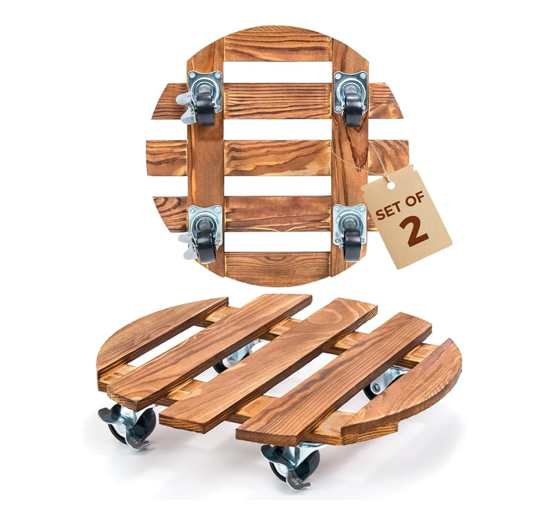 2 Pack Plant Trolley with Lockable Wheels