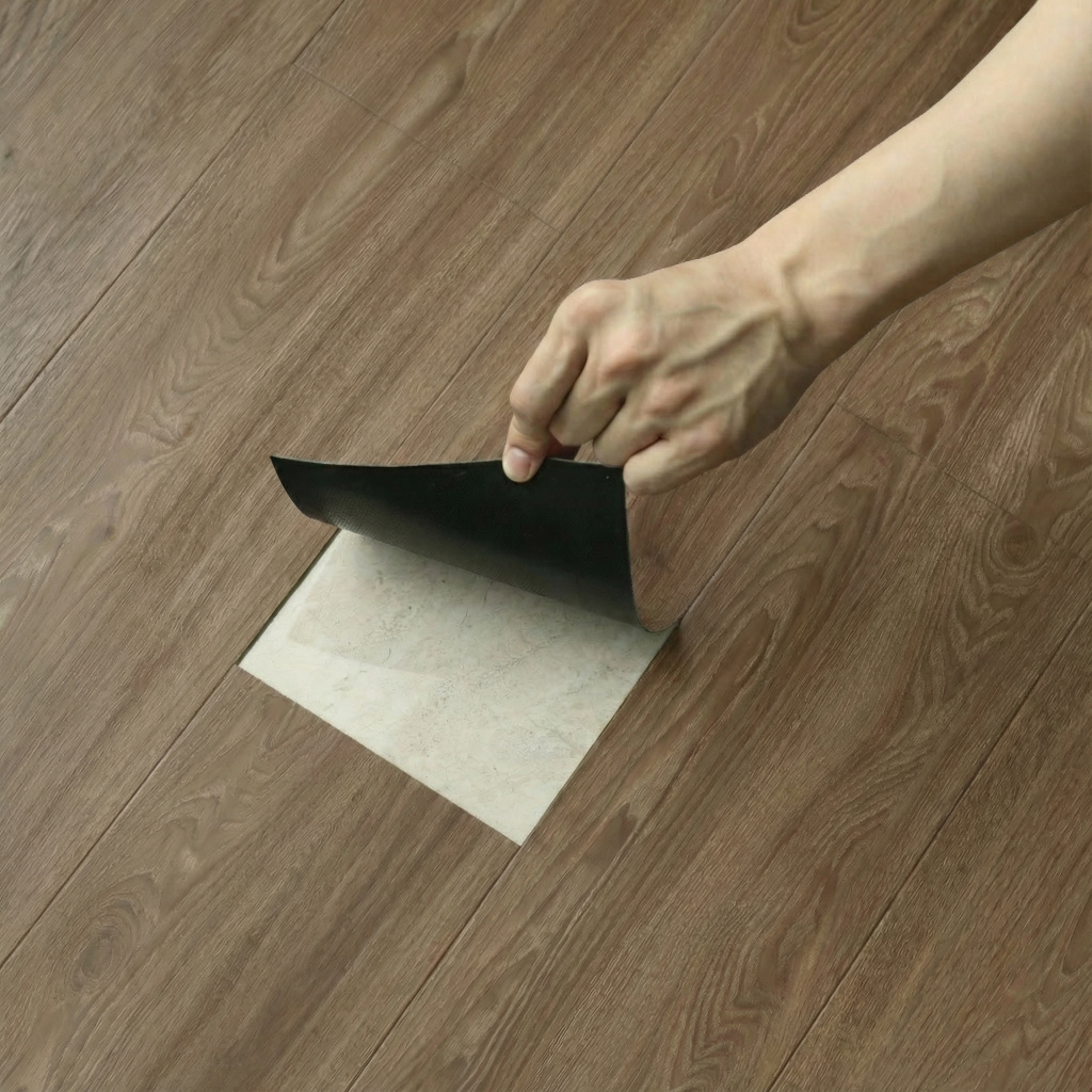 Rustic Wood Effect Woodgrain Self Adhesive Vinyl Plank PVC Flooring - Oak