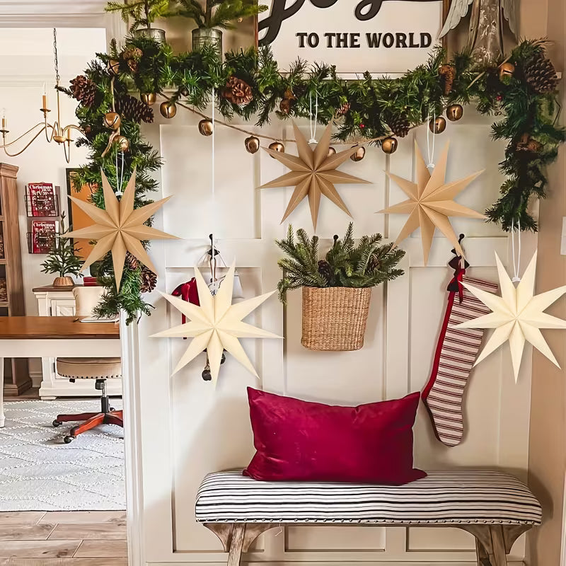 Hanging Paper Star Christmas Party Decor