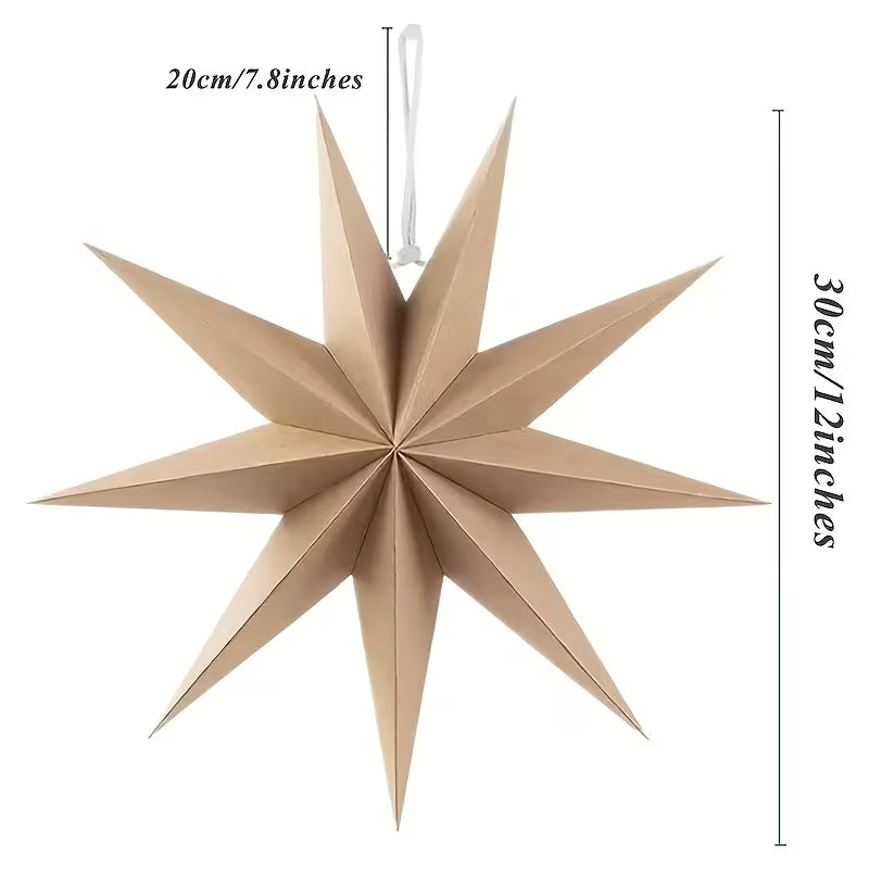Hanging Paper Star Christmas Party Decor
