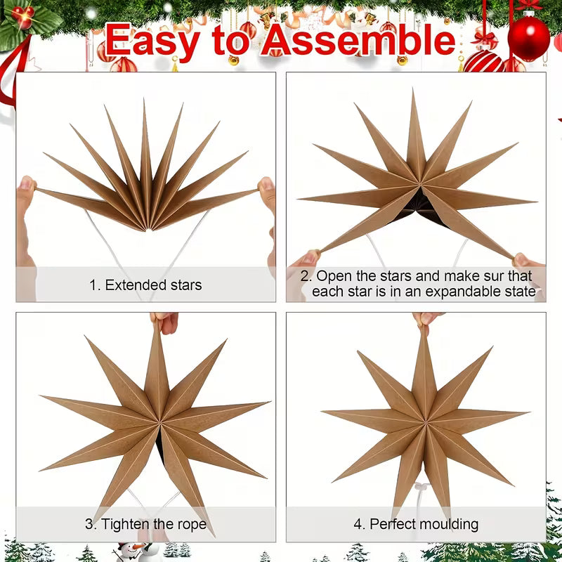 Hanging Paper Star Christmas Party Decor