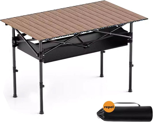 Folding Camping Table Wood Grain